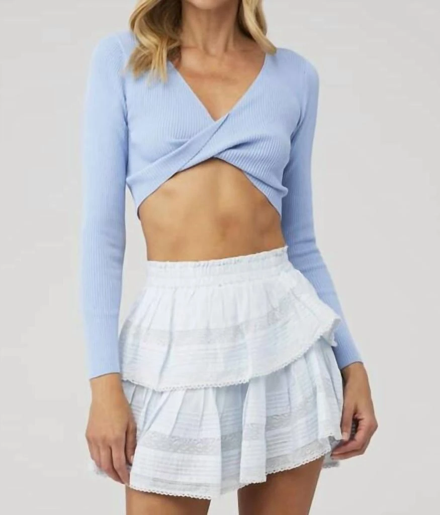 MINKPINK Laur Knit Top In Blue 1