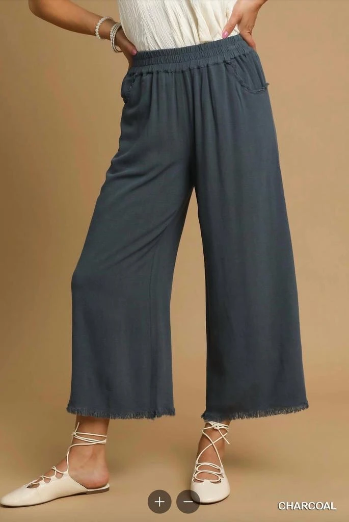 umgee Umgee - Linen Blend Wide Leg Pants 3