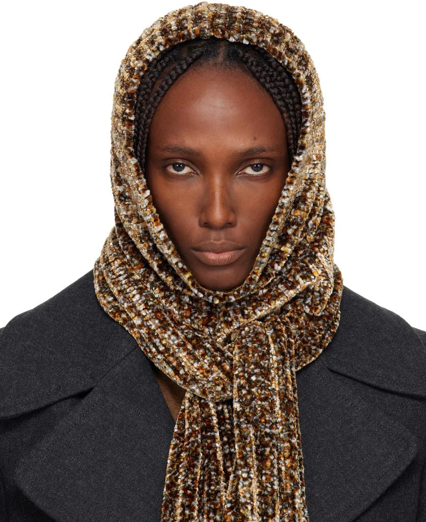 Dries Van Noten Brown Hooded Scarf 1