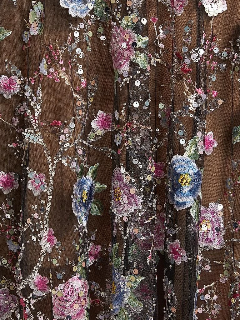 BRONX AND BANCO Midnight Floral Embroidered A-Line Gown 7