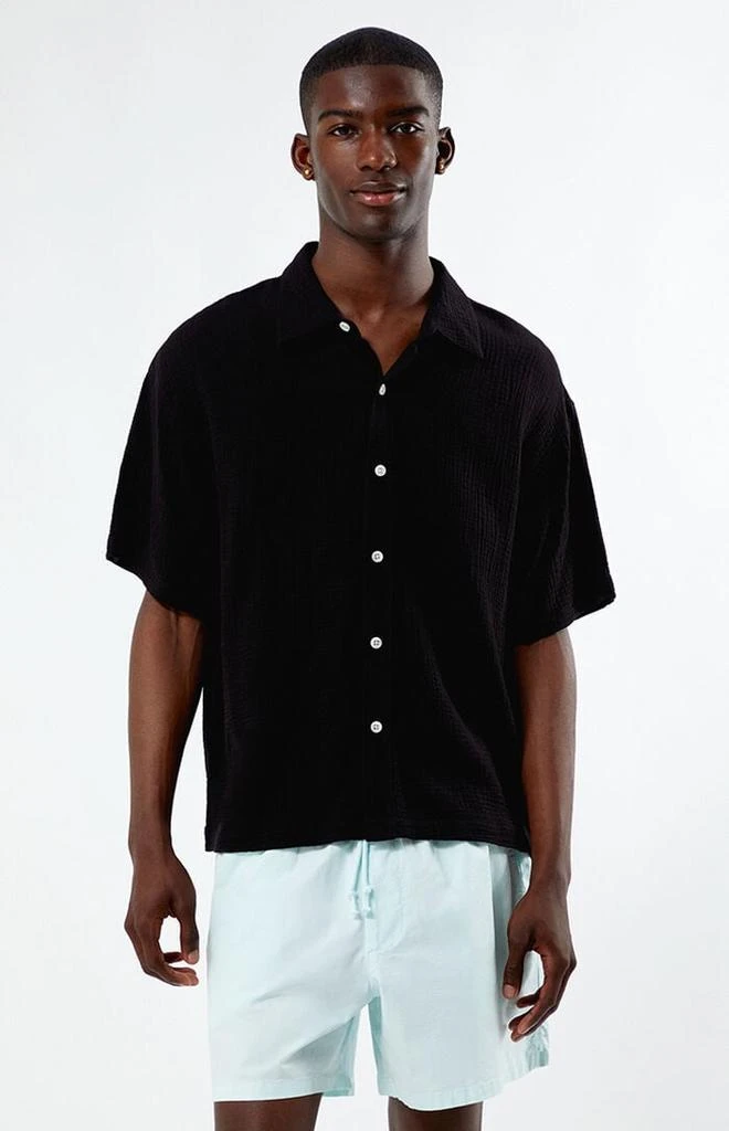 PacSun Black Boxy Button Down Shirt 1