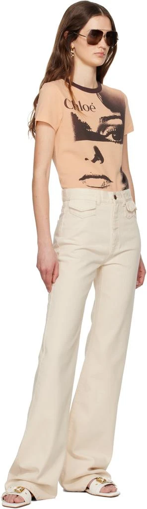 Chloé Off-White High-Rise Flare Jeans 4