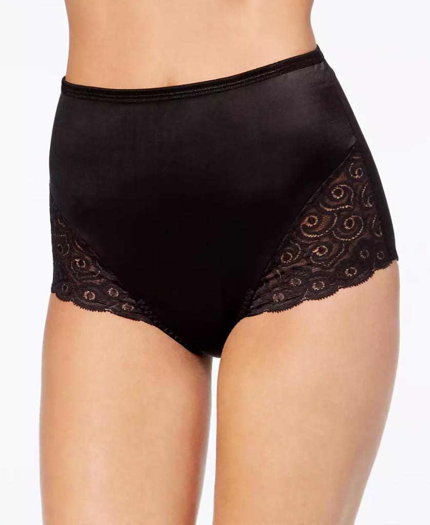 Bali Women's  Firm Tummy-Control Lace Trim Microfiber Brief Underwear 2 Pack X054