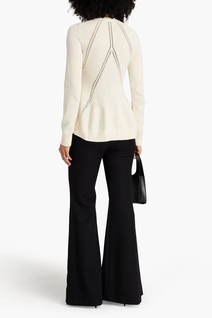 Jil Sander Pointelle-knit wool and cotton-blend sweater 3