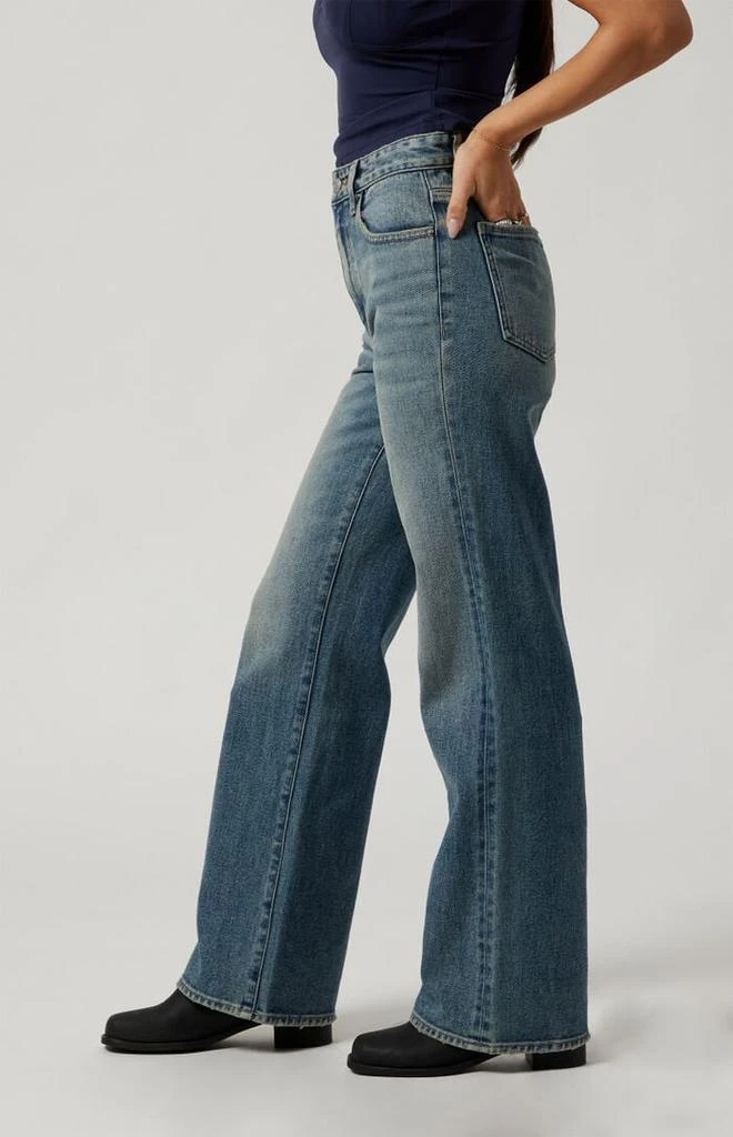 PacSun Medium Indigo High Waisted Girlfriend Jeans 3