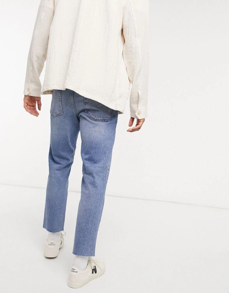ASOS ASOS DESIGN classic rigid jeans in vintage light wash blue with raw hem 2