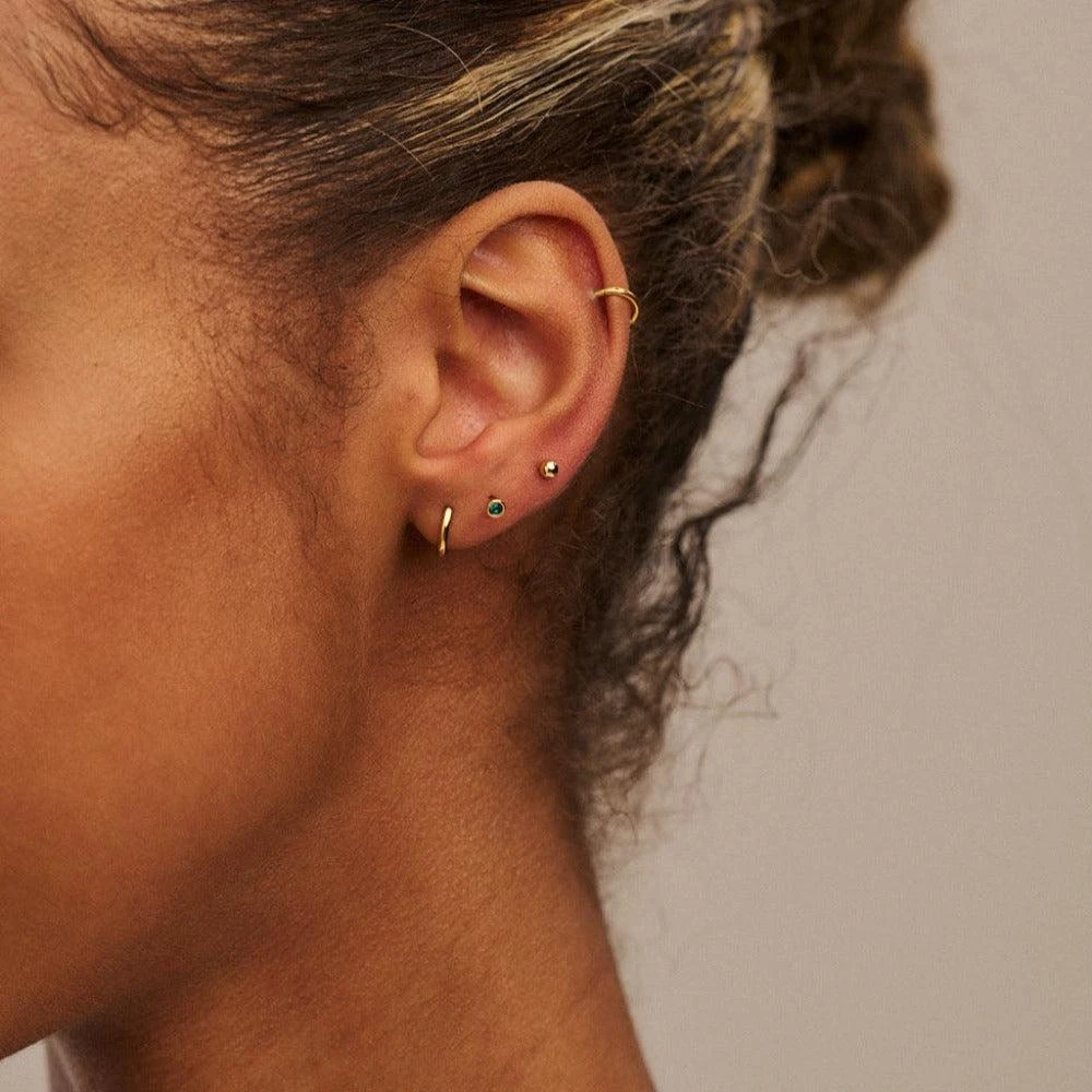 Orelia London Emerald Stud & Hoop Earrings 3 Pack Made With Swarovski Crystals 3