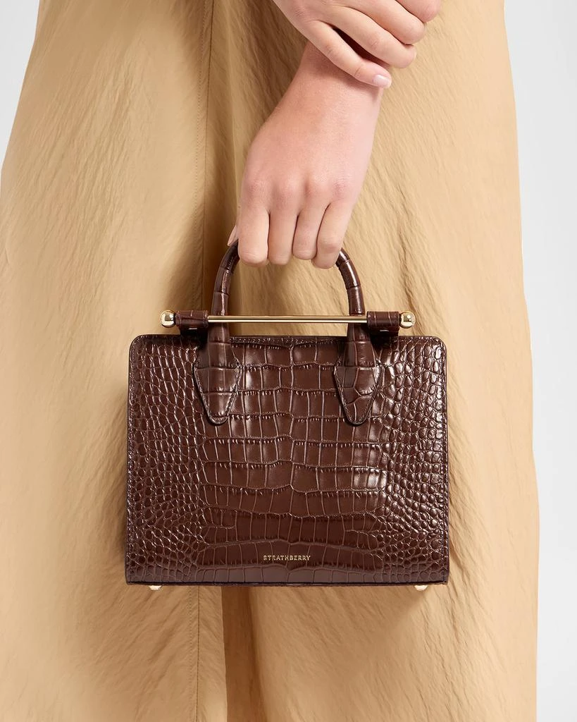 STRATHBERRY Mini Croc-Embossed Leather Tote Bag 5