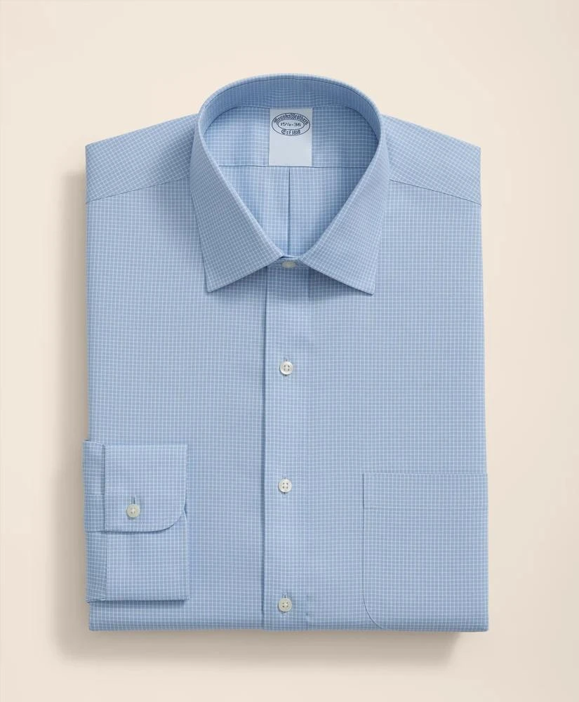 Brooks Brothers Stretch Supima® Cotton Non-Iron Pinpoint Oxford Ainsley Collar, Micro Grid Dress Shirt 3