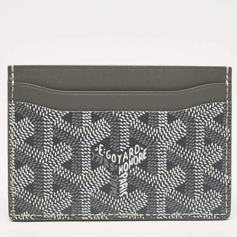 Goyard Goyard Grey Goyardine Coated Canvas and Leather Saint Sulpice Card Holder 4