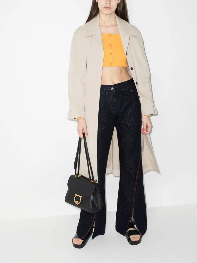 Salvatore Ferragamo Ferragamo Front-Slit Wide-Leg Jeans