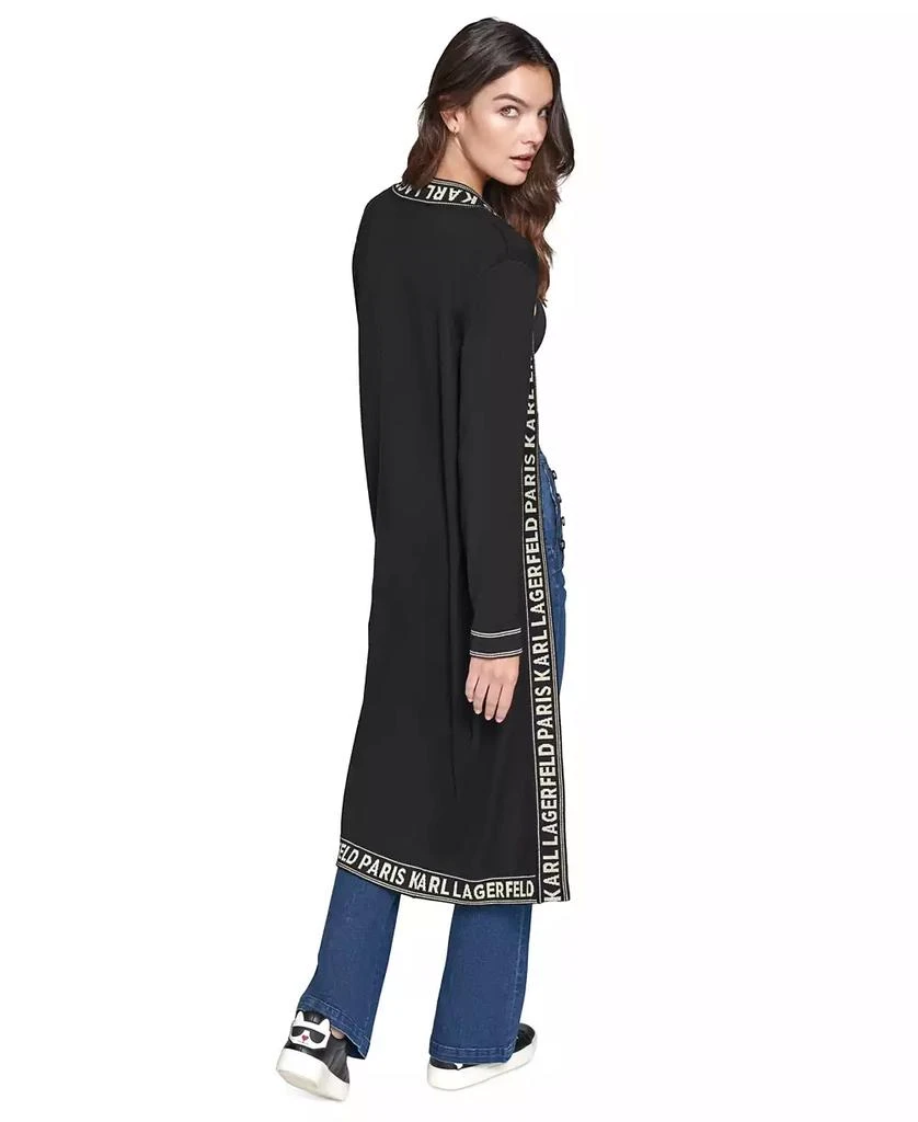 Karl Lagerfeld Paris Women's Logo-Tape Duster Cardigan 2