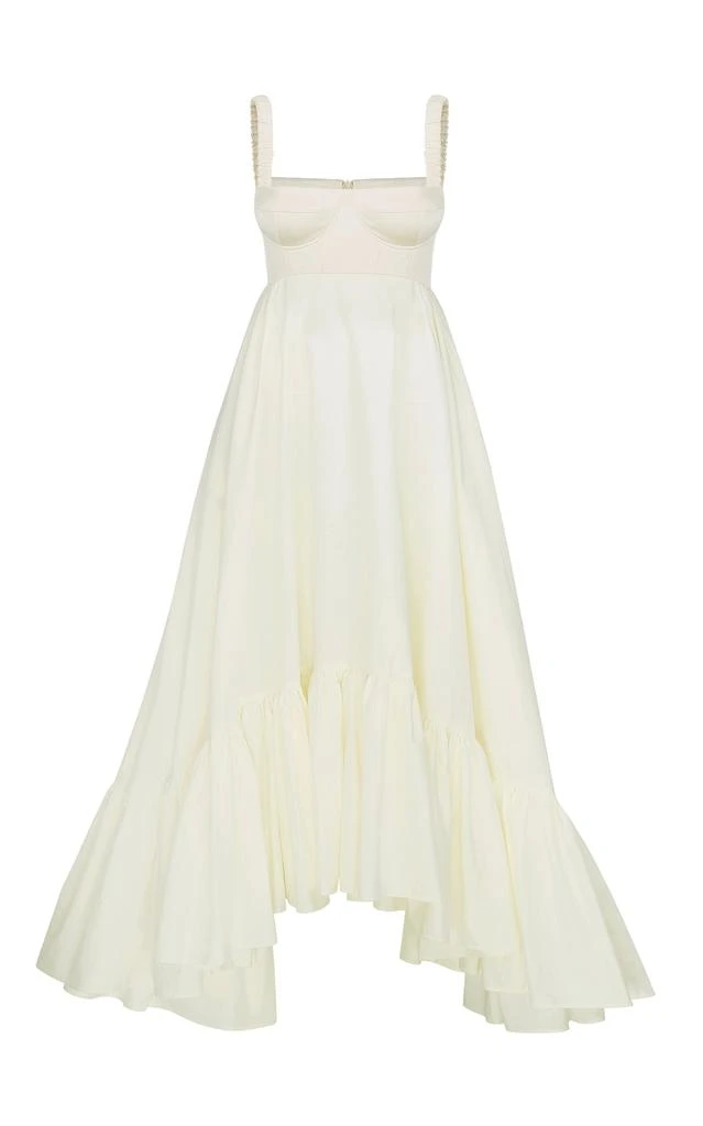 Anna October Anna October - Snowdrop Asymmetric Cotton-Blend Maxi Dress - White - L - Moda Operandi 1