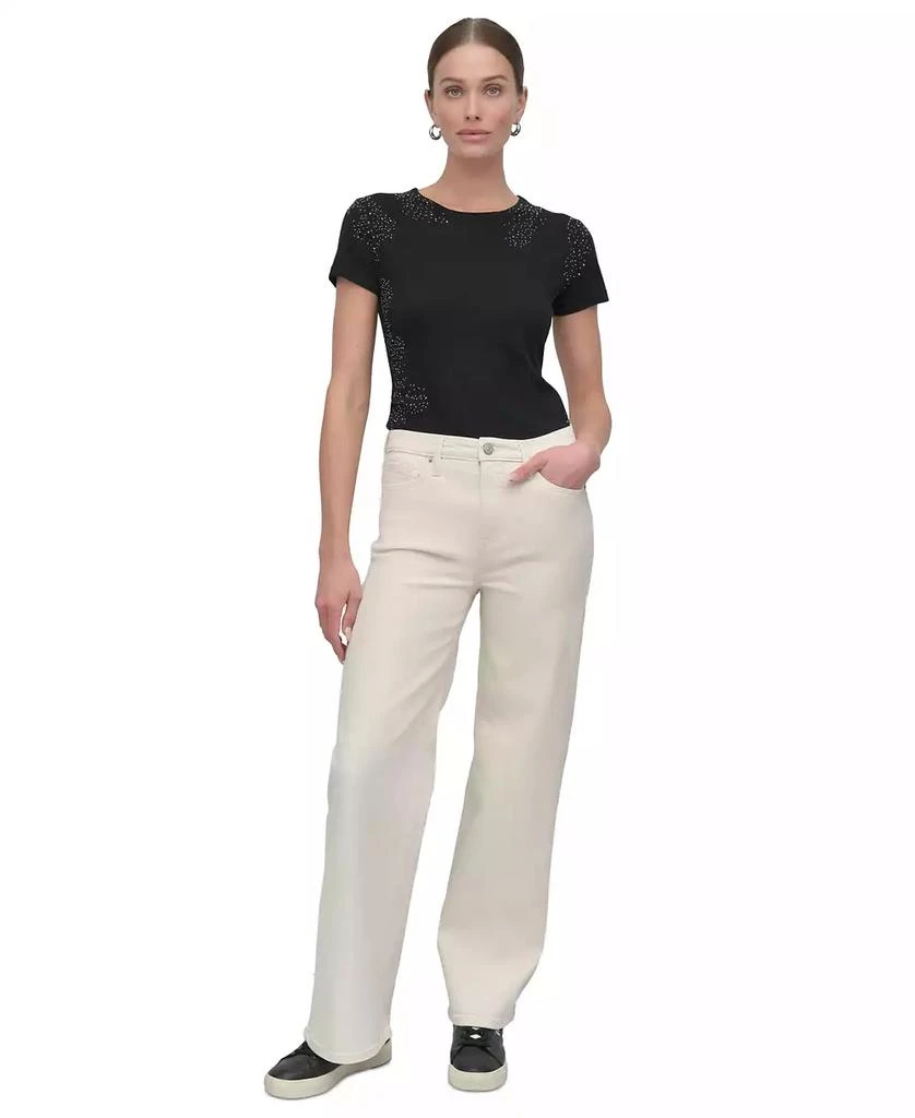 DKNY Jeans Women's High-Rise Tailored Wide-Leg Jeans 1