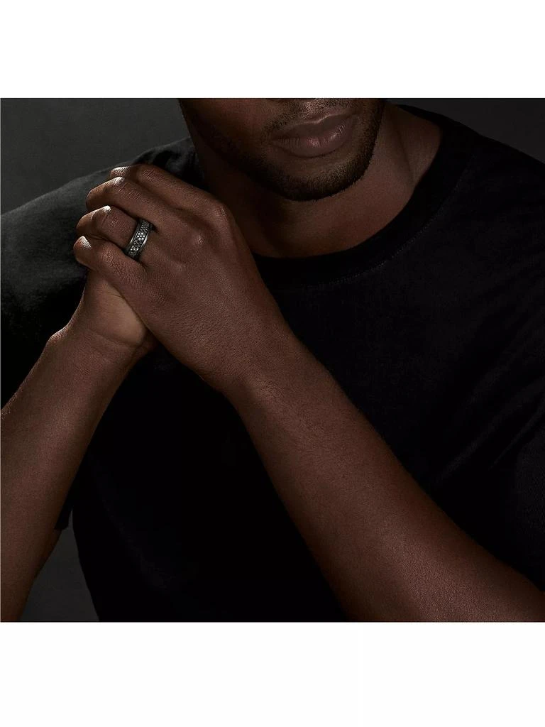 David Yurman Streamline® Three Row Band Ring in Black Titanium with Pavé Black Diamonds 5