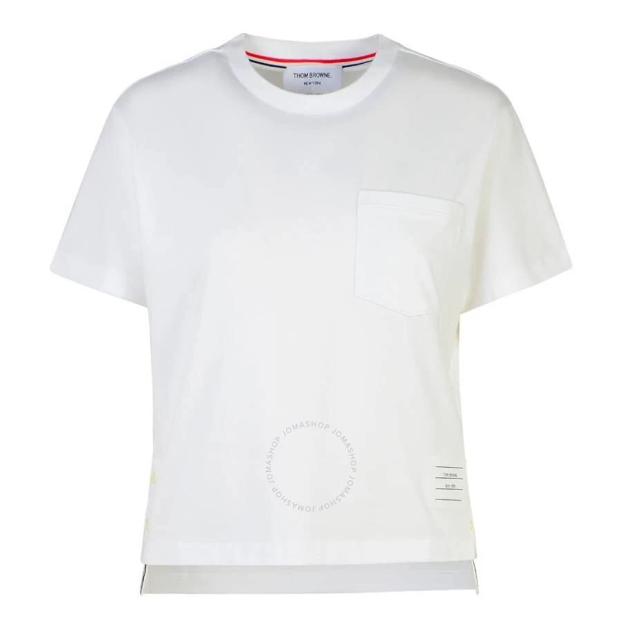 Thom Browne White Boxy Cotton Jersey Pocket T-Shirt 1