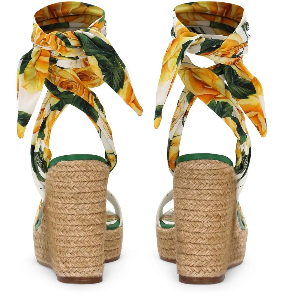 Dolce & Gabbana Printed charmeuse wedge 4