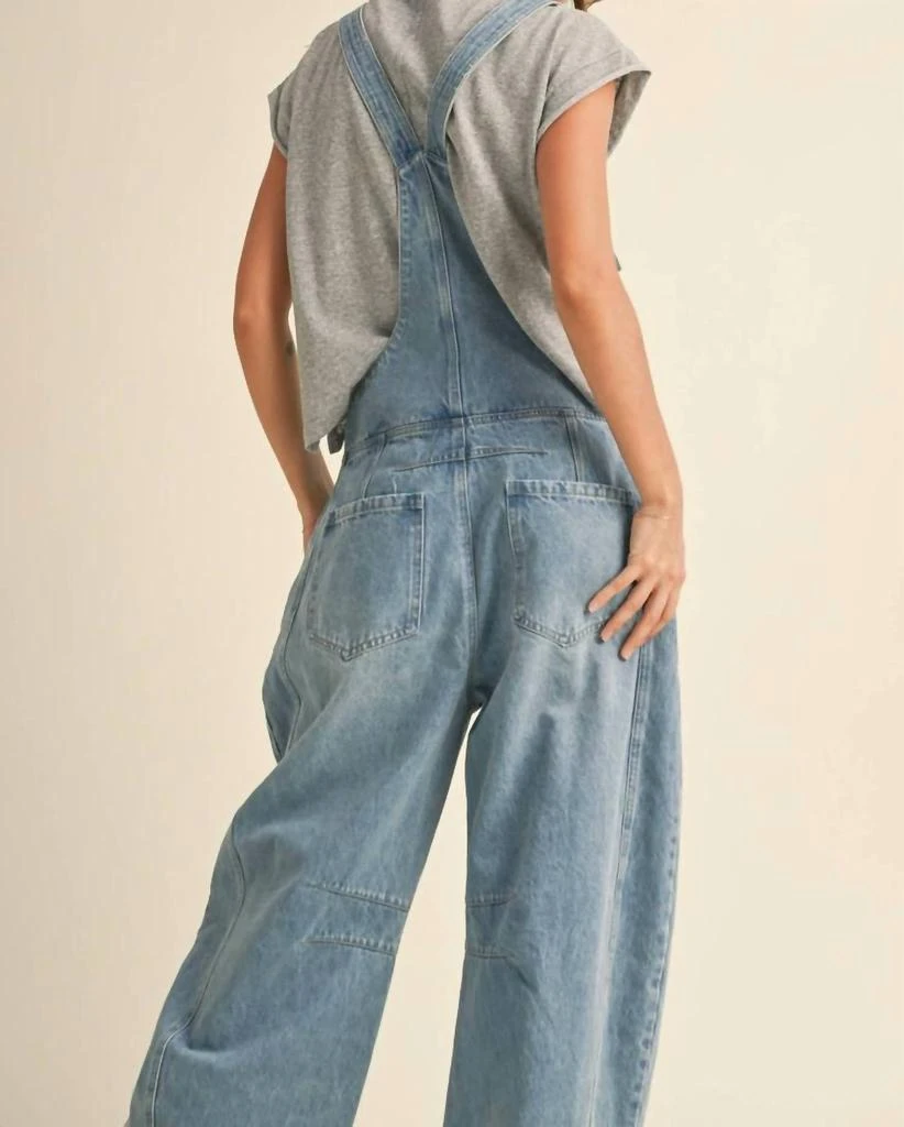 Miou Muse Miou Muse - Wonderwall Barrel Leg Denim Overalls 3