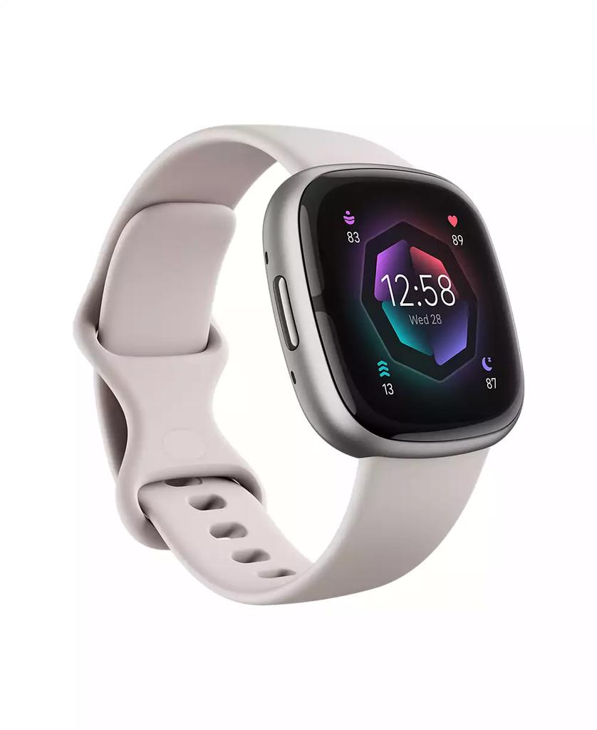 Fitbit Sense 2 Lunar White Platinum Smartwatch, 39mm