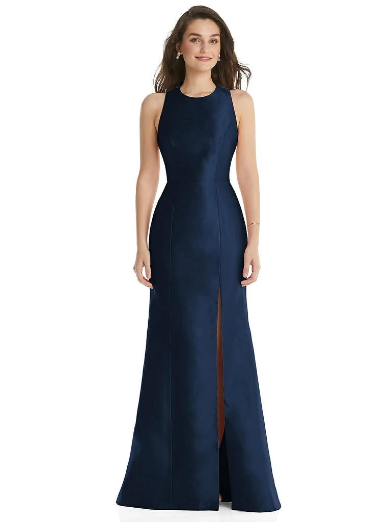 Shop Jewel Neck Bowed Open-Back Trumpet Dress with Front Slit on Sale at  BeyondStyle  Get 10% Off Jewel Neck Bowed Open-Back Trumpet Dress with  Front Slit with Limited-Time Flash Deals, Exclusive