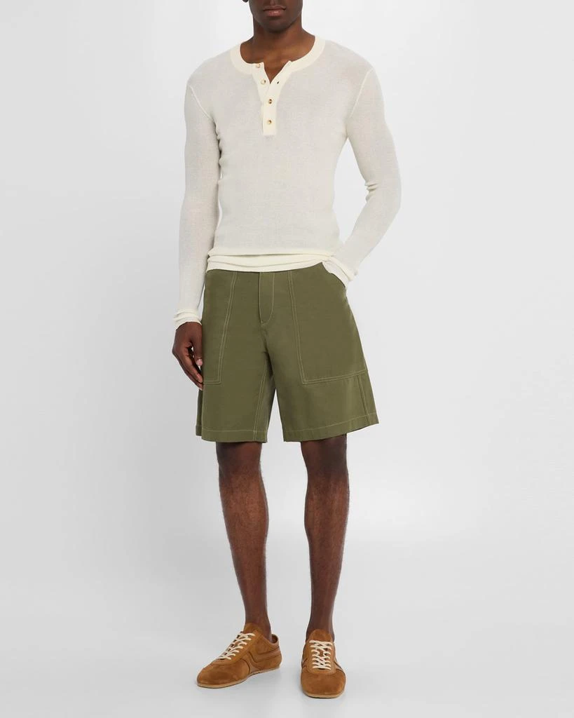 Dries Van Noten Men's Tonal Suede and Leather Low-Top Sneakers 3