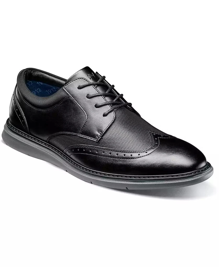 Nunn Bush Mens Leather Wingtip Derby 8.5M NunnBush Wingtip Boot Odell II; Black Tumbled; 8.5 XW : Target main image 3