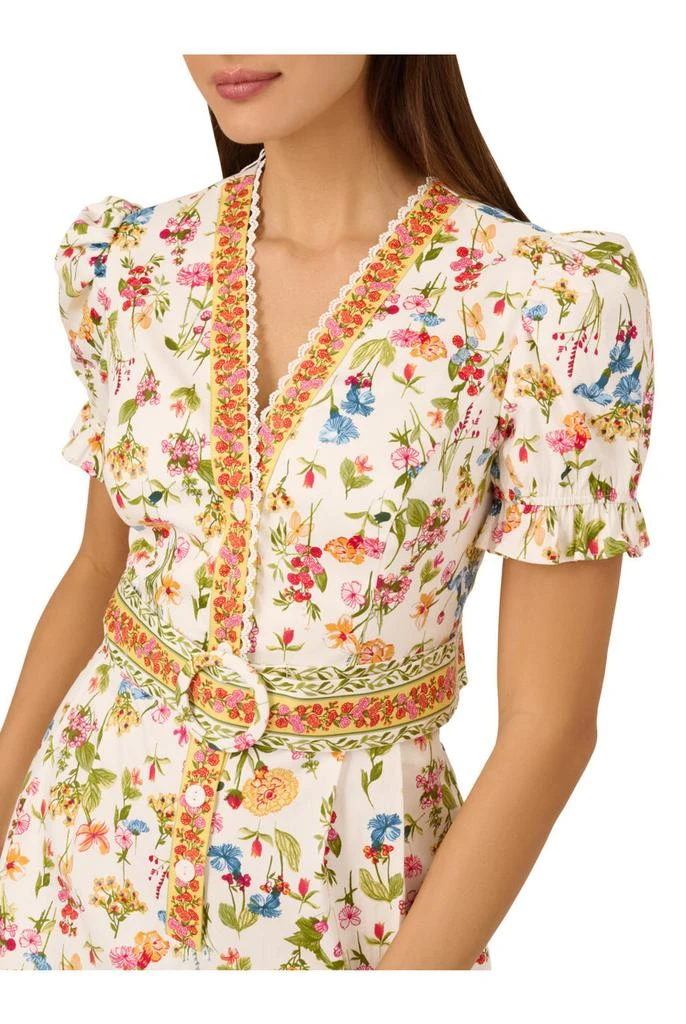 Adrianna Papell Puff sleeve romper 3