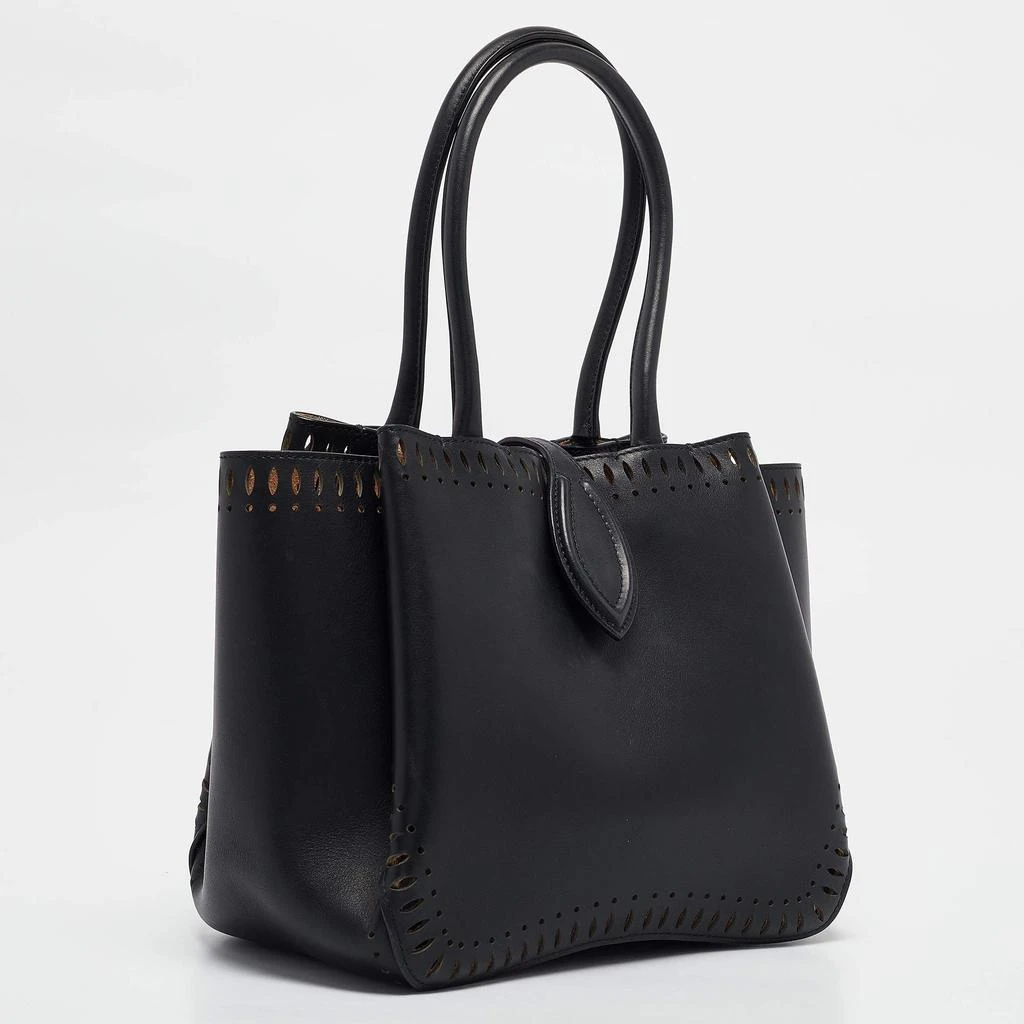 Alaia Alaia Black Laser Cut Leather Angele 20 Petal Tote 3