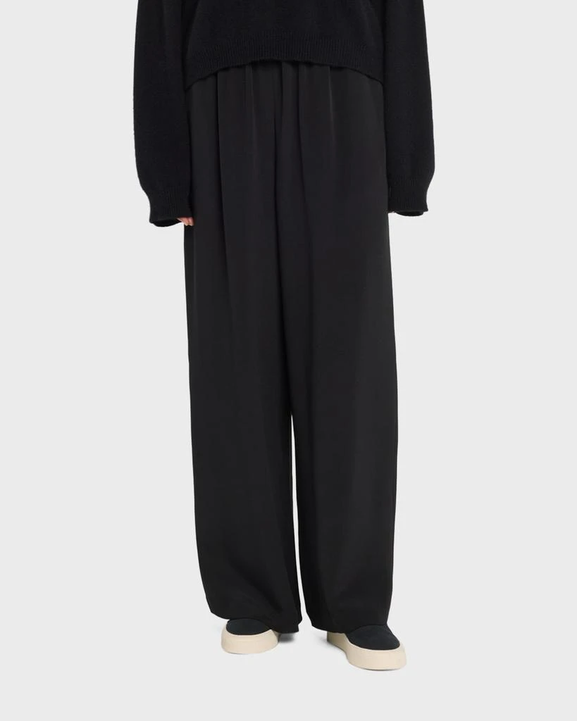 Eskandar Flared Midweight Crepe Trousers 3