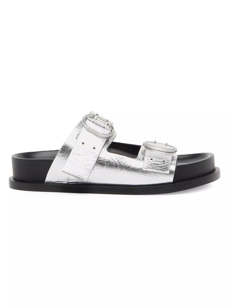 靴 JIL SANDER double-buckle leather sandals Jil Sander double-buckle Leather Sandals | Silver | FARFETCH