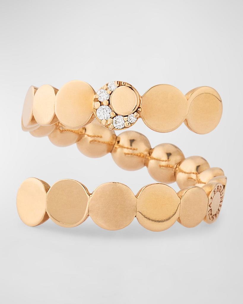 Pasquale Bruni Luce 18K Red Gold Medium Wrapped Ring with Diamonds, Size 6.5