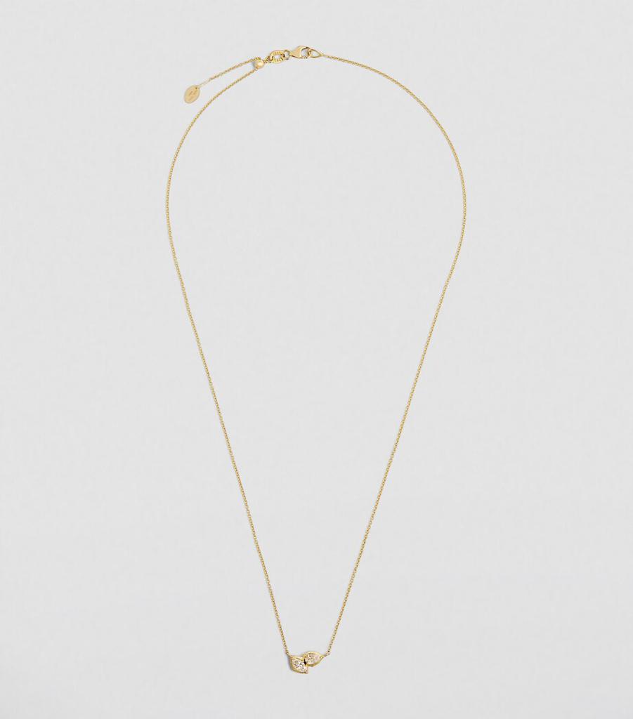 Jade Trau Yellow Gold and Diamond Poppy Two-Stone Pendant Necklace