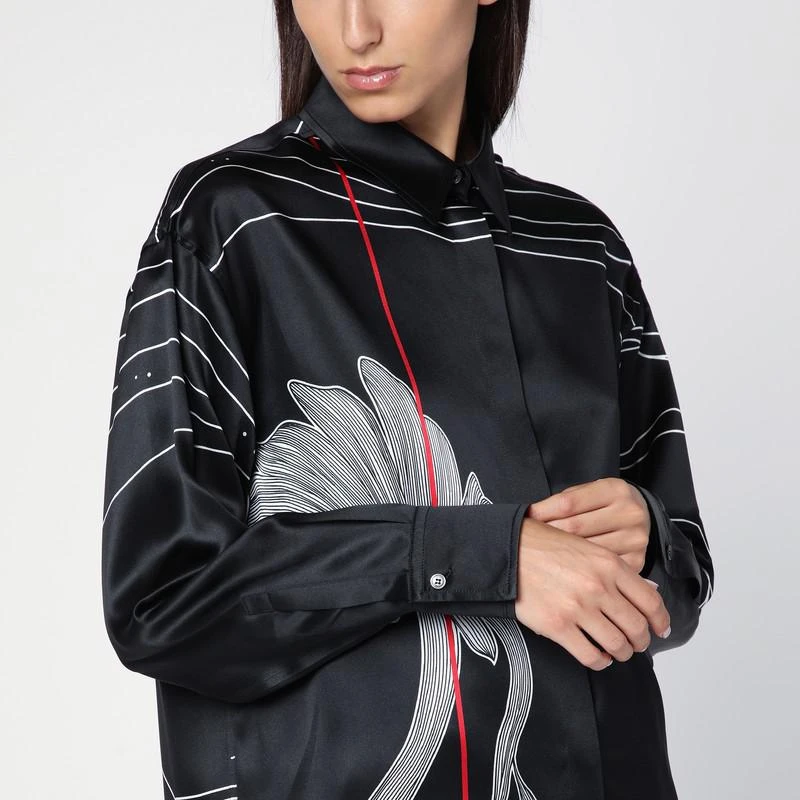 Salvatore Ferragamo Black silk satin shirt 4