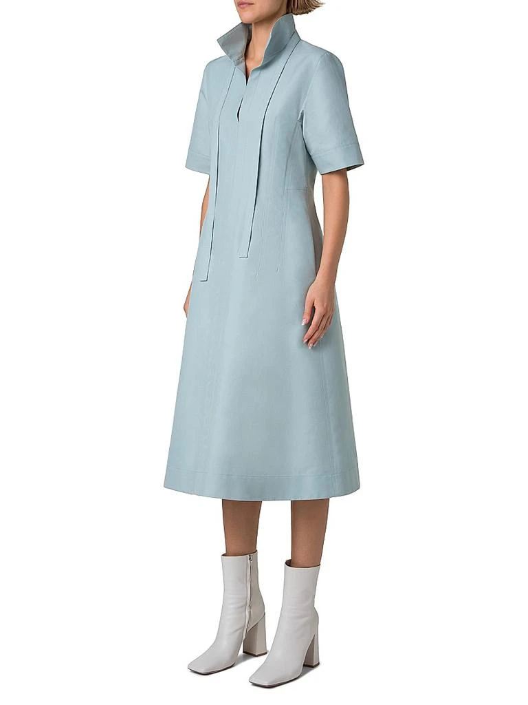 Akris Cotton-Poplin Short-Sleeve Midi-Dress 4