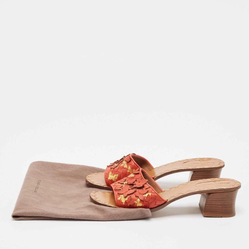 Bottega Veneta Bottega Veneta Orange Intrecciato Leather Butterfly Applique Ravello Sandals Size 38 9