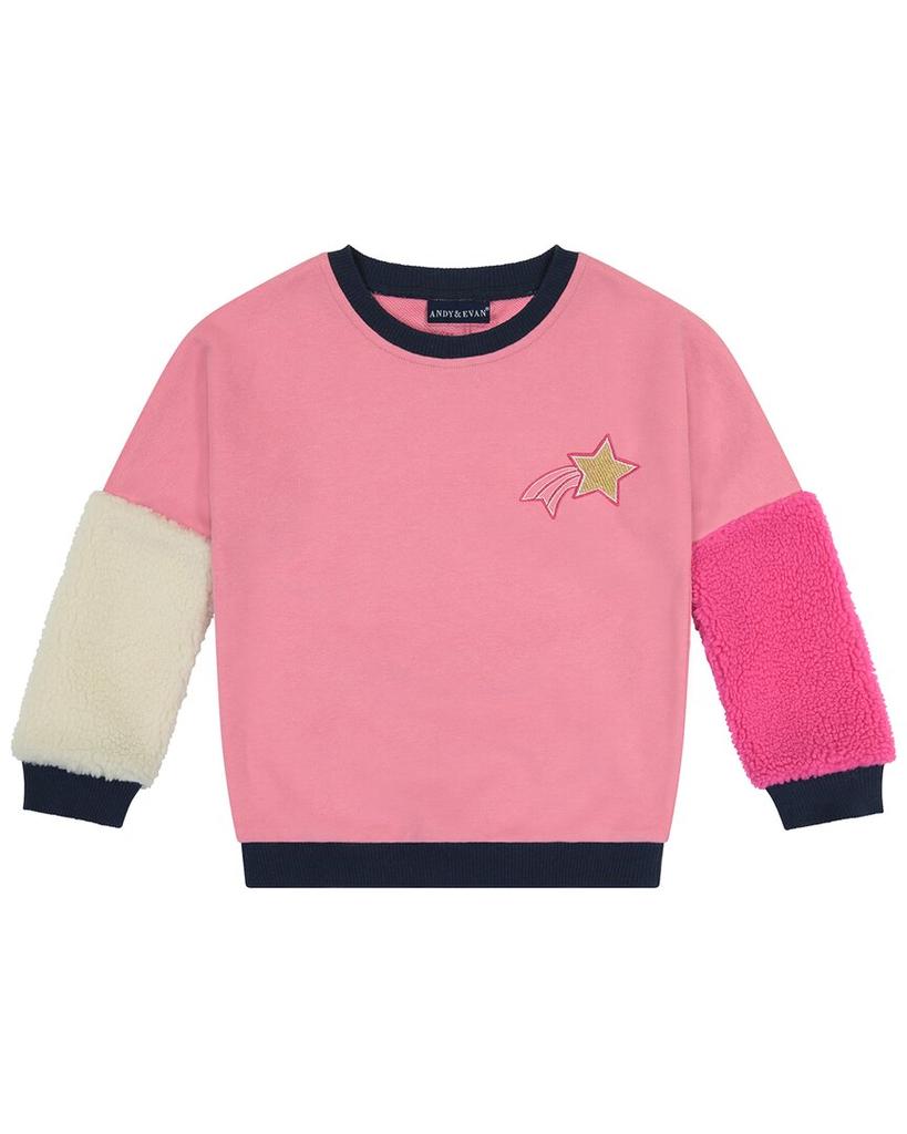 Andy & Evan Colorblocked Sherpa Sweatshirt Set