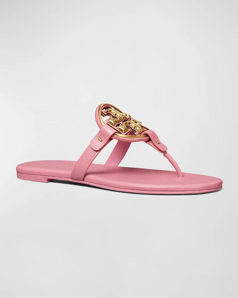 Tory Burch Miller Leather Medallion Flat Thong Sandals 2