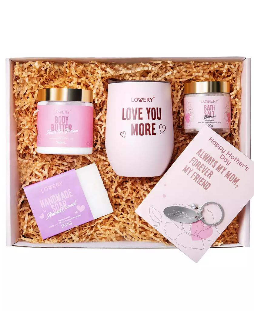 Lovery New Mom Gifts, Spa Gift Set for Mom To Be, Bath and Body Gift Set, 7 Piece