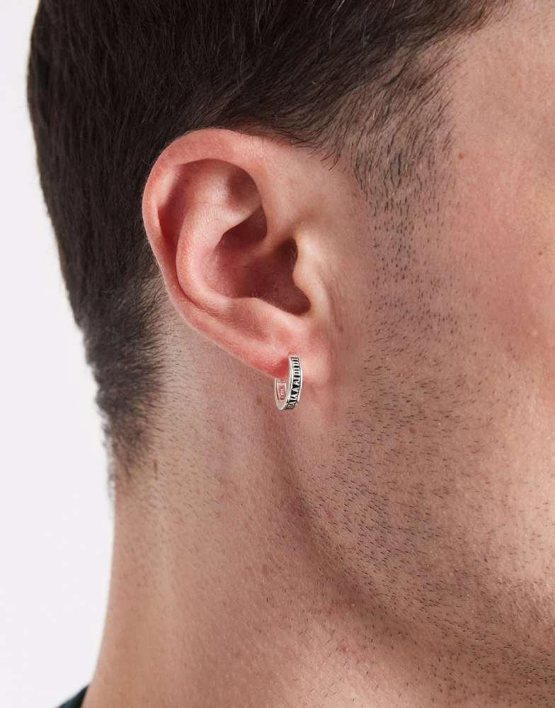 ASOS ASOS DESIGN sterling silver roman numeral hoop earrings in silver