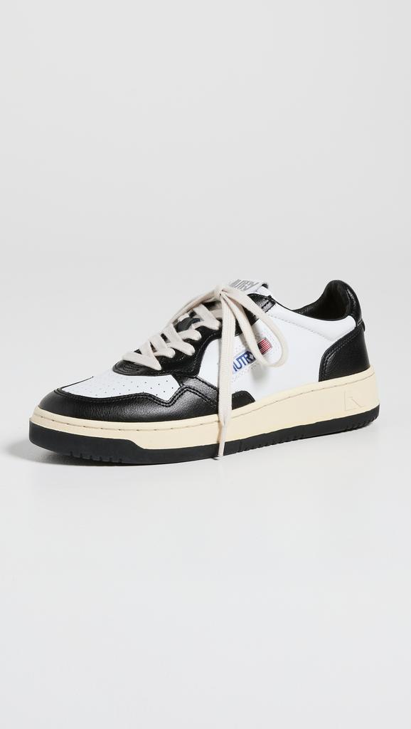 スニーカー AUTRY WHITE/BLACK DALLAS SNEAKERS IN LEATHER Autry Dallas Low Sneakers In White And Space Leather
