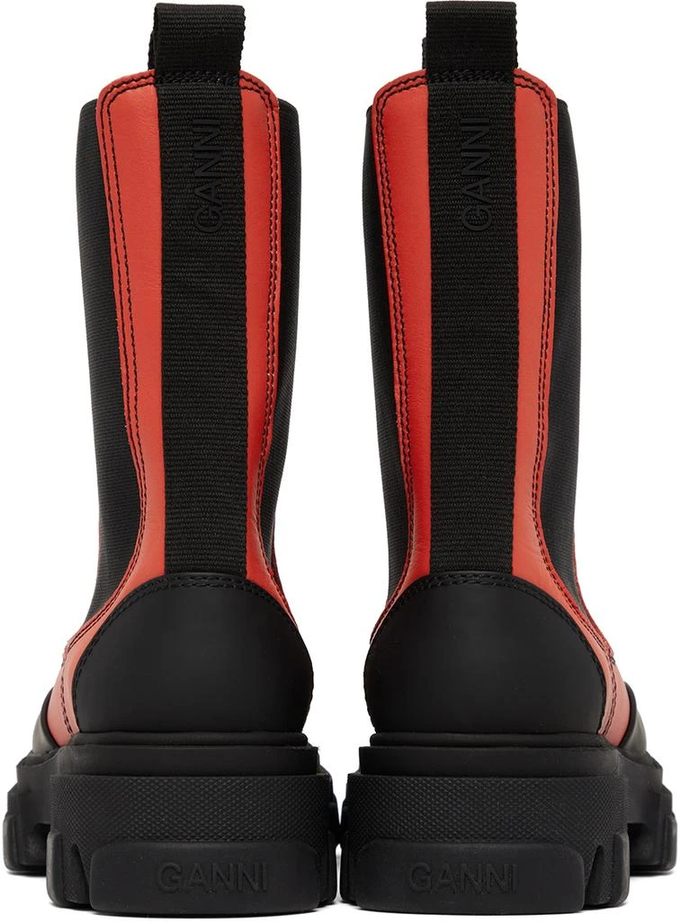 Ganni Red Chelsea Ankle Boots 2