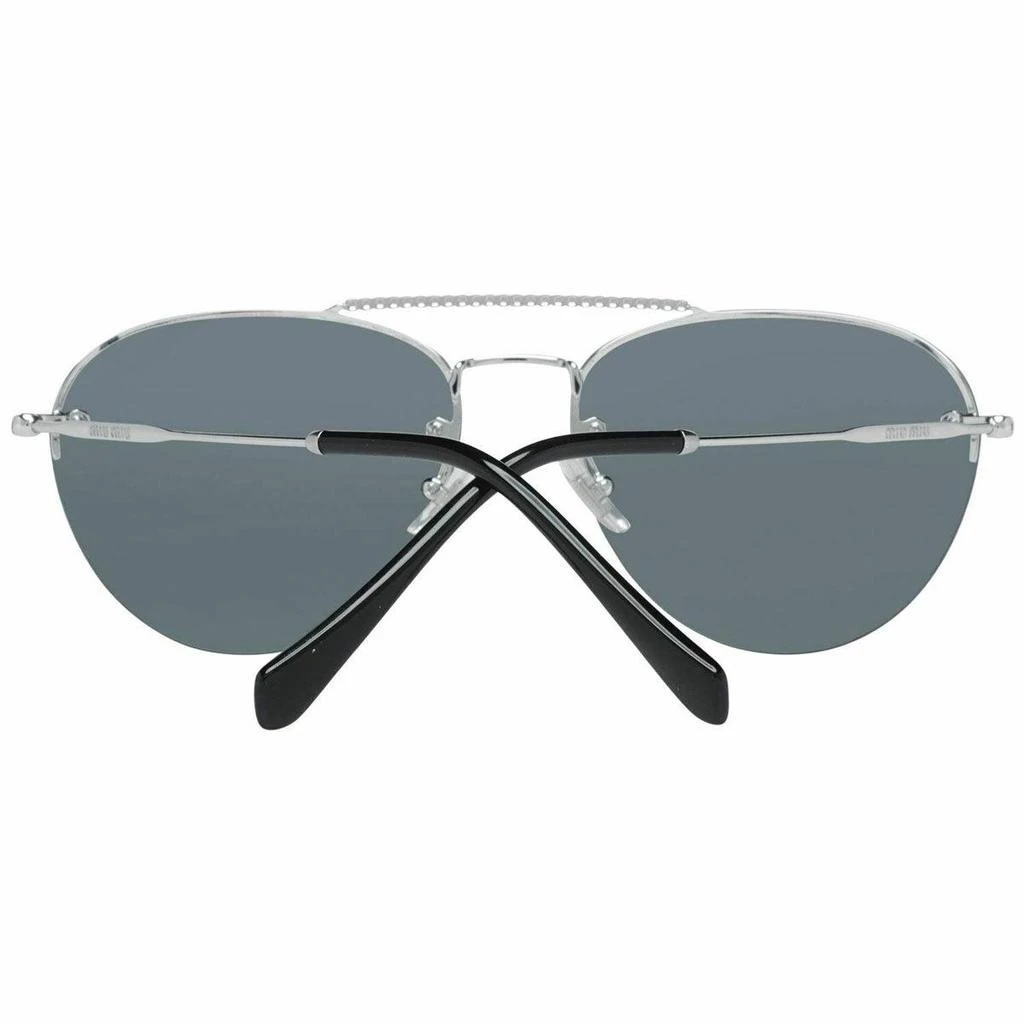 Miu Miu Miu Miu Women's Sunglasses - Core Silver Tone Metal Frame Black Lens | 54US-1BC1A159 4