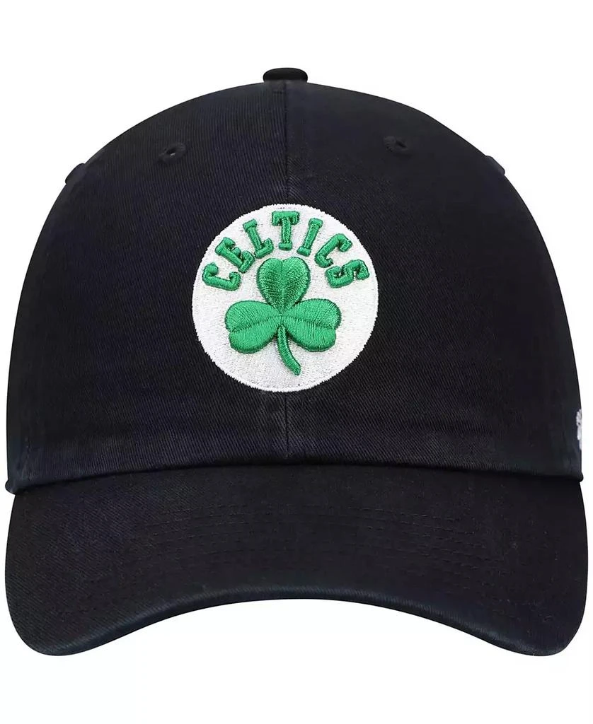 47 Brand Men's Black Boston Celtics Team Clean Up Adjustable Hat 3