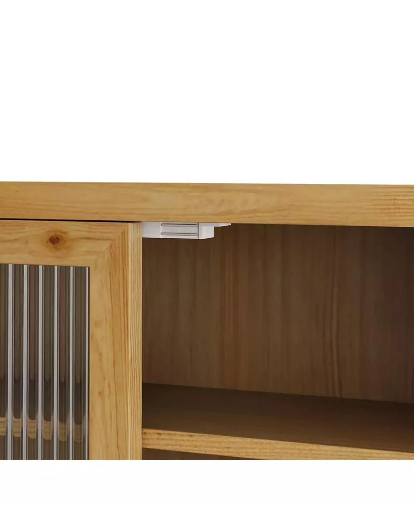 sumyeg CASAINC 24.8" Vintage Wall-Mounted Bathroom Cabinet with Glass Double Doors, 3 Tiers and Towel Rack 8