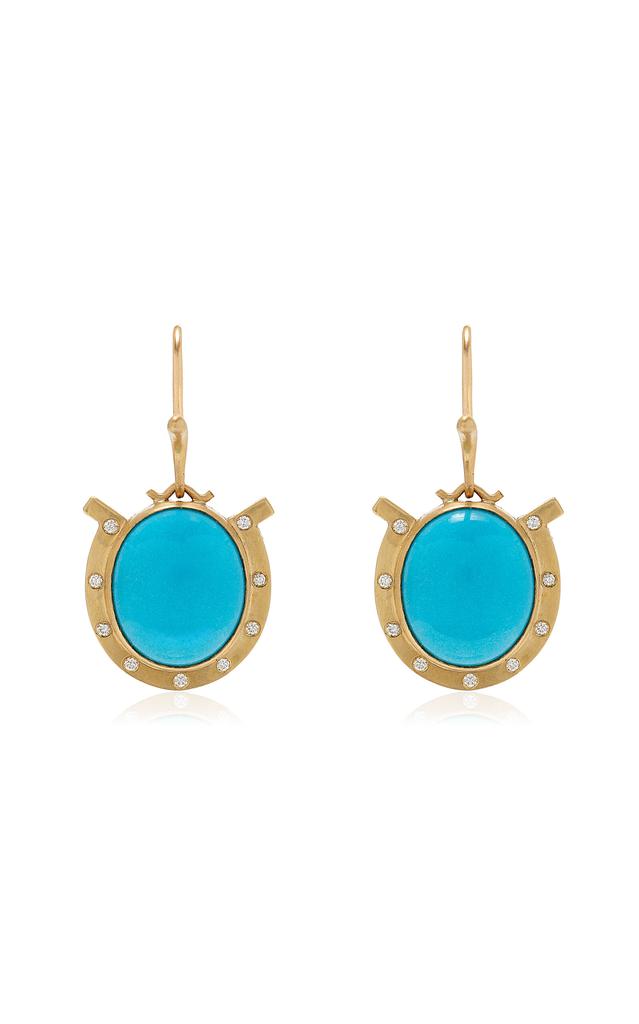 Annette Ferdinandsen Annette Ferdinandsen - Sleeping Beauty 18K Gold; Diamond And Turquoise Earrings - Blue - OS - Moda Operandi - Gifts For Her