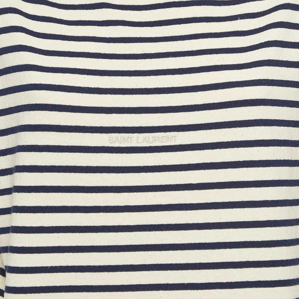 Yves Saint Laurent Saint Laurent Paris Navy Blue/White Stiped Cotton T-Shirt L 3