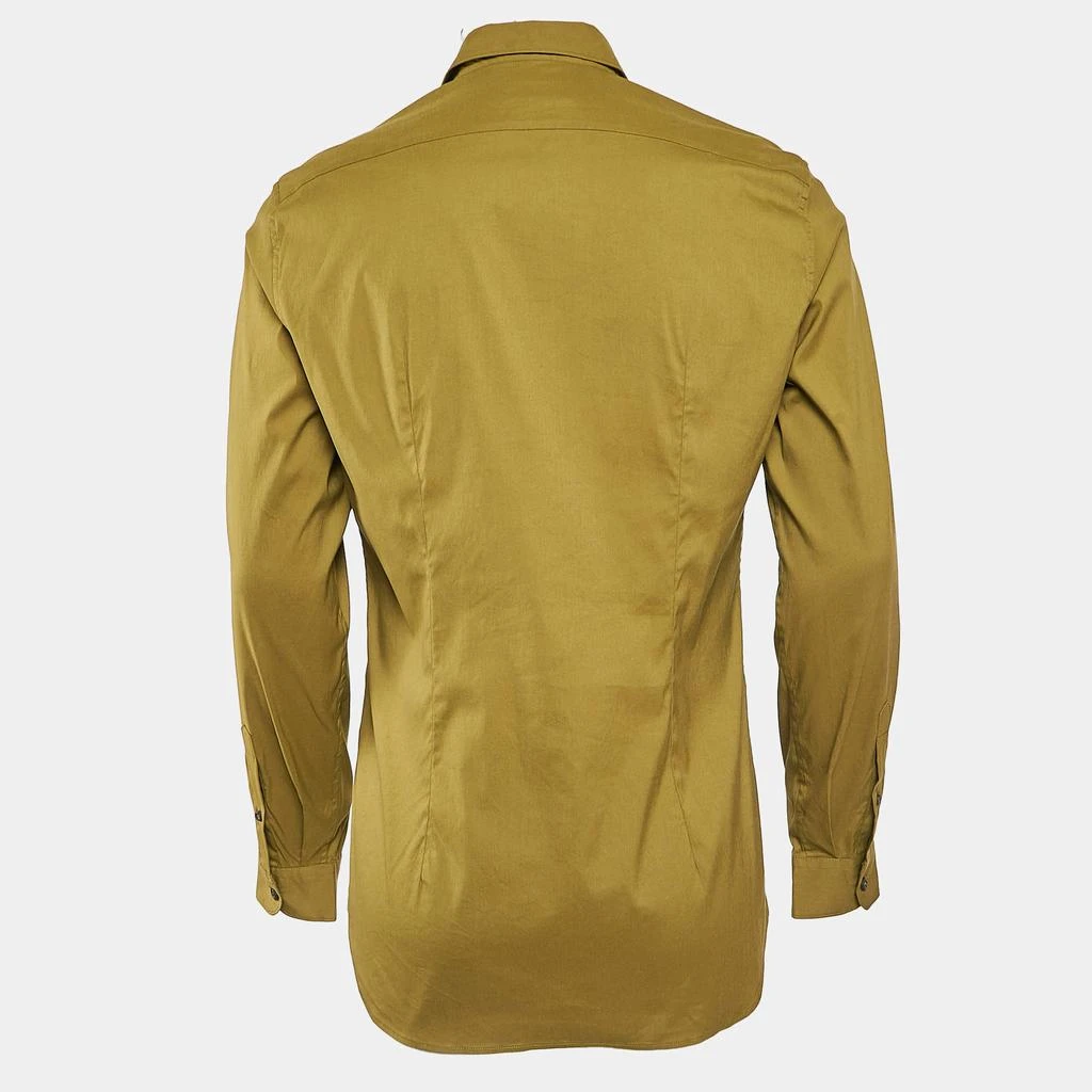 Prada Prada Green Stretch Cotton Button Front Shirt M 2