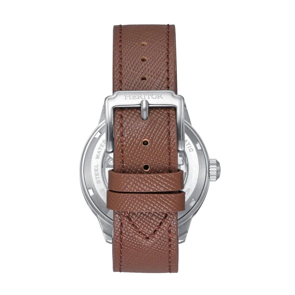 Heritor Automatic Argento Leather-Band Watch 3