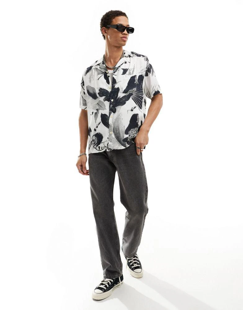 ALL SAINTS AllSaints Frequency short sleeve shirt in white floral 2