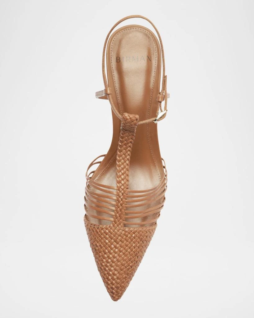 Alexandre Birman Nessa Pointed Woven Leather Sandals 5